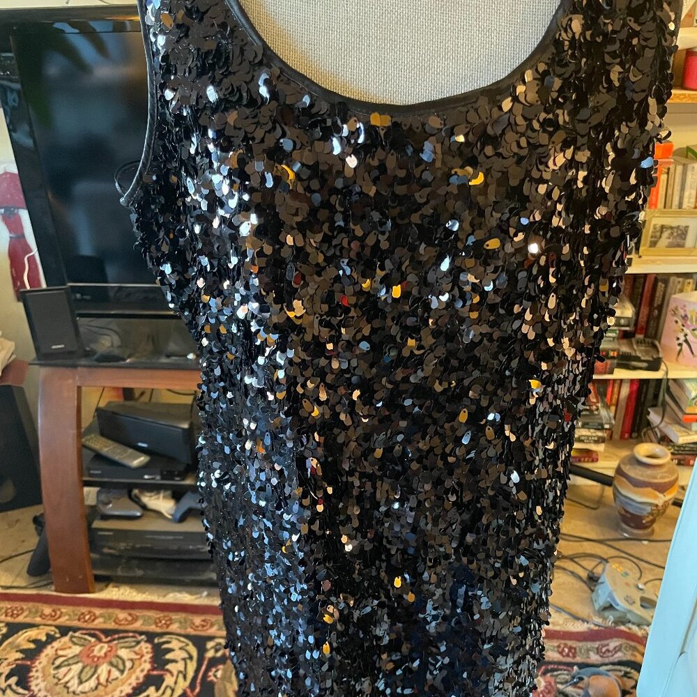 JS Boutique Woman Sleeveless Black Sequin Chemise Size 20